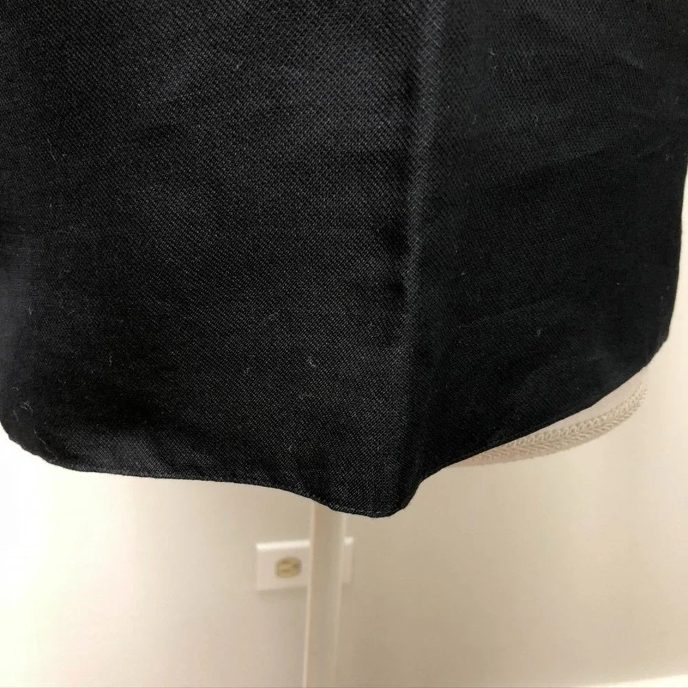 Tory Burch Silk Gazar Tunic Top Womens 2 Black Minimalist 3/4 Sleeve Teacher New